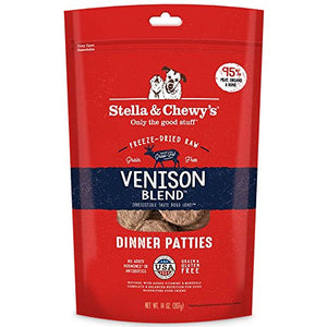 Stella & Chewy's Freeze-Dried Raw Venison Blend Dinner Patties Grain-Free Dog Food, 14 oz bag