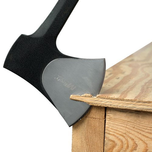 MTech USA Camping Axe, Two-Tone Blade, Black Rubberized Handle, 11-Inch Overall