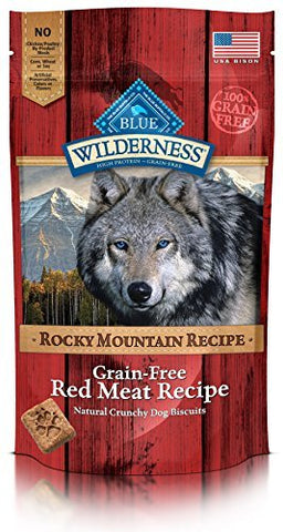 BLUE Wilderness Rocky Mountain Recipe Recipe Recipe Grain-Free Red Meat Biscuits Dog Treats 8-oz, 8 oz (Pack of 2)