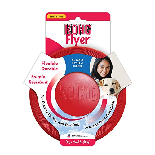 KONG - Flyer - Durable Rubber Flying Disc Dog Toy - For Small Dogs