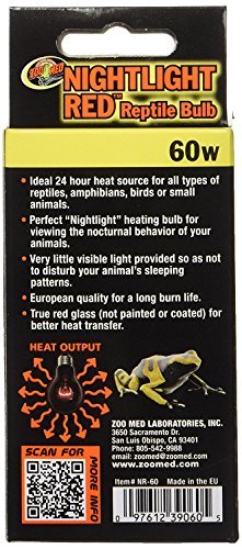 Zoo Med Nightlight Red Reptile Bulb 60 Watts
