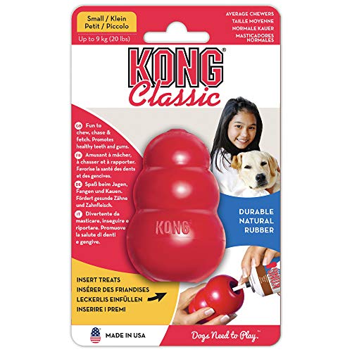 KONG - Classic Dog Toy - Durable Natural Rubber - Fun to Chew, Chase and Fetch - for Small Dogs