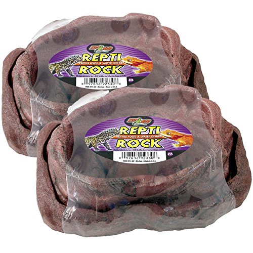 Zoo Med Combo Reptile Rock Food and Water Dish, Medium