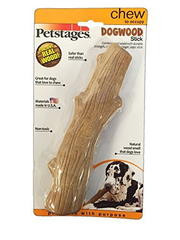 Dogwood Durable Real Wood Dog Chew Toy for Large Dogs, Safe and Durable Chew Toy by Petstages, Large (2 Pack)
