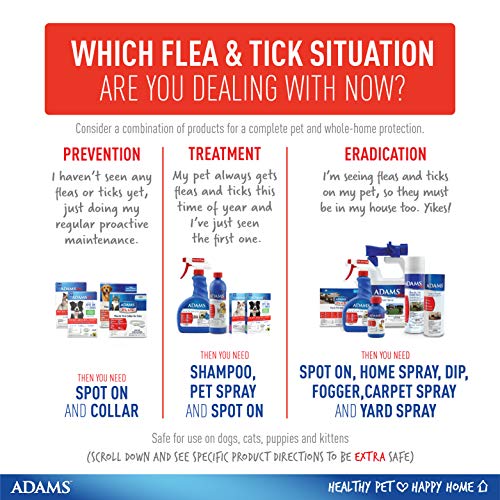 Adams Plus Flea and Tick Spot On for Dogs, Medium Dog Flea Treatment, 15-30 Pounds, 3 Month Supply