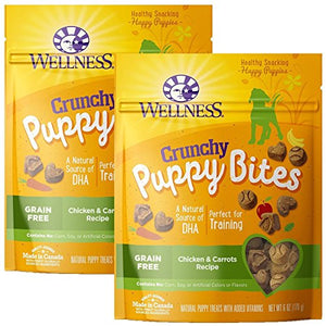 Wellness 2 Pack of Crunchy Chicken and Carrots Puppy Bites, 6 Ounces each
