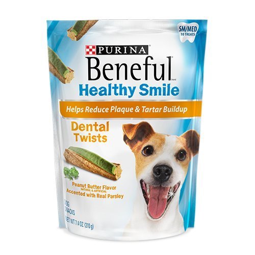 Beneful Healthy Smile Dental Dog Snacks - Twists - For Small / Medium Dogs - 10 Treats Per Package - Pack of 2