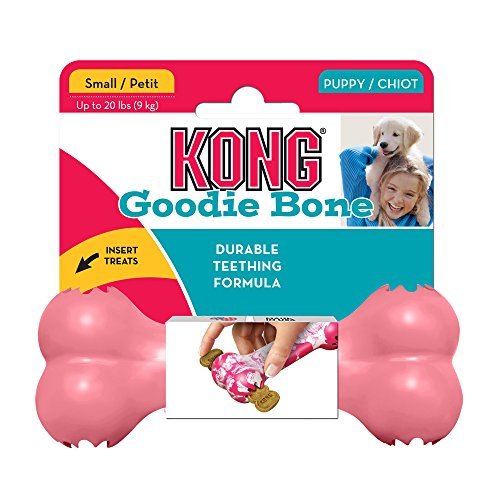 KONG Puppy Goodie Bone Dog Toy, Small, Assorted Pink/Blue (2-Pack)