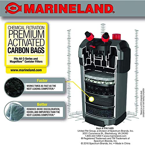 MarineLand Premium Activated Carbon Bags, for Chemical Filtration in Aquariums, 2-Count