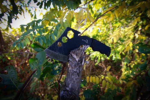 Elk Ridge - Outdoors Axe - 8-in Overall, 4-in Black Stainless Steel Axe Blade, Full Tang Construction, Black Cord Wrapped Handle, Nylon Sheath - ER-272