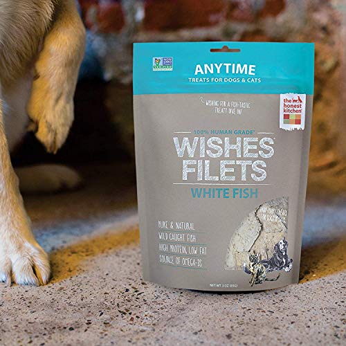 Honest Kitchen The Wishes: Natural Human Grade Dehydrated Fish Filets, Treats for Dogs/Cats, 6 oz