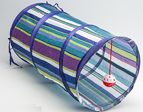 Collapsible Active Cat Play Fun Toy Tunnel, keeps your cats entertained at all times (Purple)