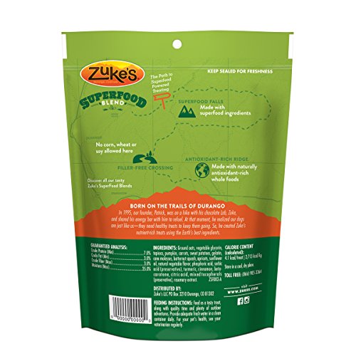 Zuke'S Superfood Blend With Vibrant Veggies Dog Treats - 6 Oz. Pouch