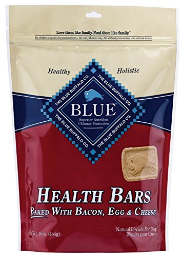 Blue Buffalo Health Bars for Dogs, Bacon, Egg and Cheese, 16-Ounce Bag(2Pack)