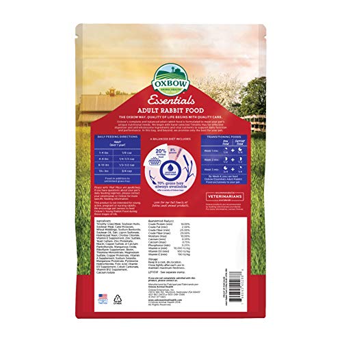Oxbow Bunny Basics Adult Rabbit Food (Timothy Based), 5-Pound Bag