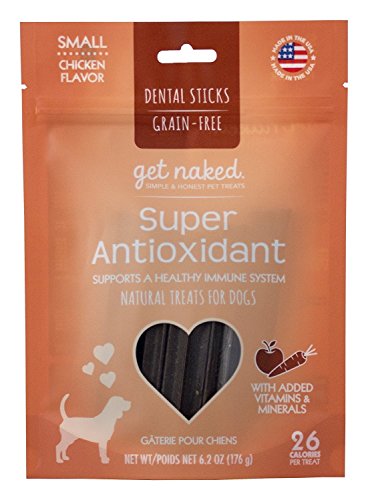 Get Naked Super Antioxidant Dental Chew Sticks, Small, 2 Pouches (52 Sticks)