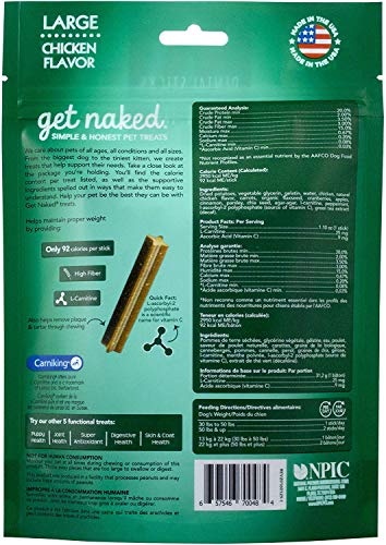 Get Naked Grain Free 1 Pouch 6.6 Oz Weight Management Dental Chew Sticks, Large