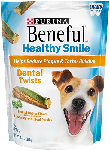 Purina Beneful Healthy Smile Dental Twists Peanut Butter Dog Treats - 10 Ct. Pouch