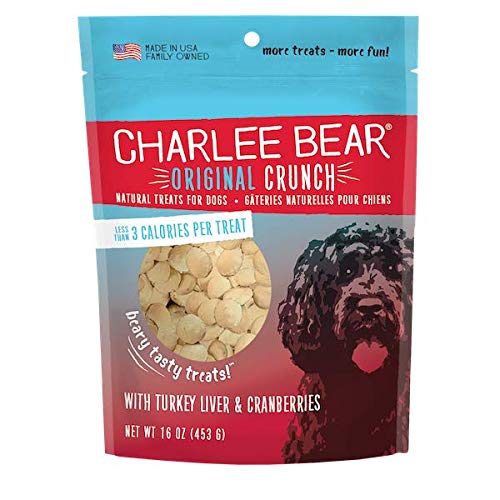 Charlee Bear Dog Treats Variety Pack includes Liver, Egg and Cheese, Chicken and Garden Vegetable, Turkey Liver and Cranberries (4 Pack)