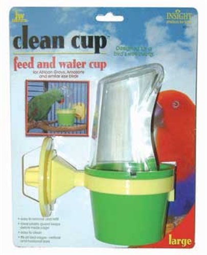 JW Pet Company Clean Cup Feeder and Water Cup Bird Accessory, Large (2 Pack)