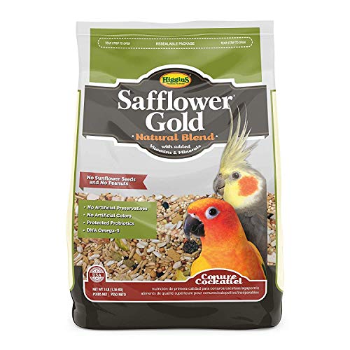 Higgins Safflower Gold Natural Food Mix for Conures & Cockatiels