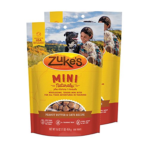 Zuke's Mini Naturals Dog Treats Peanut Butter and Oats 16 oz 2 Pack