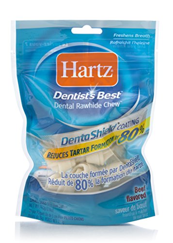 Hartz Dentist'S Best Beef Flavored 3 Inch Rawhide Mini Dental Dog Bone Treat Chews - Small, 10 Pack