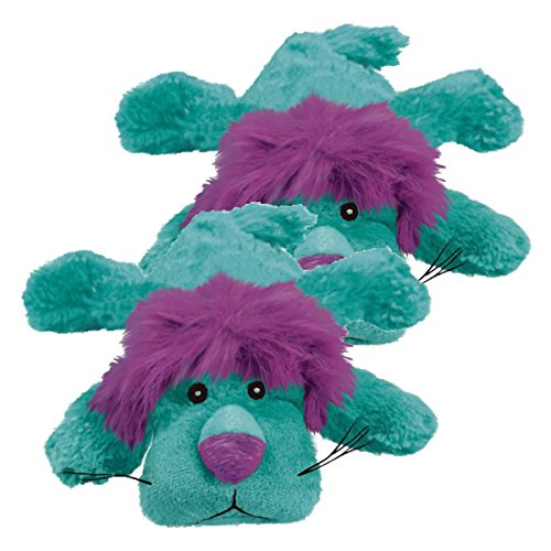 KONG Cozie King The Purple Haired Lion, Small Dog Toy, Blue (2 Pack)