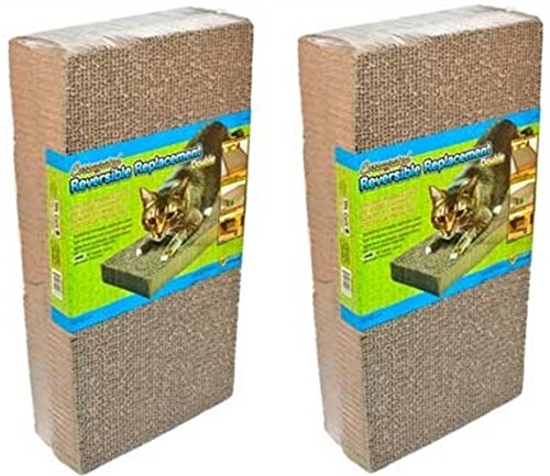 (2 Packages) Ware Manufacturing CWM12003 Corrugated Replacement Scratcher Pads Double Wide - 2 Pads per Package
