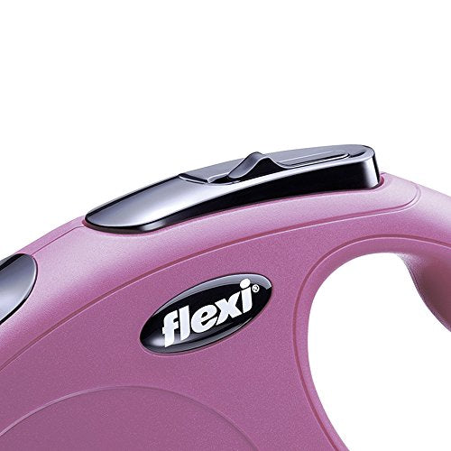 Flexi New Classic Retractable Dog Leash (Tape), 16 ft, Medium/Large, Pink