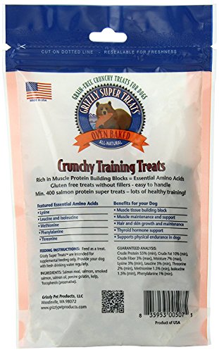 Grizzly Super Treats Crunchy Training Treats Smoked Salmon, .10 Ounces