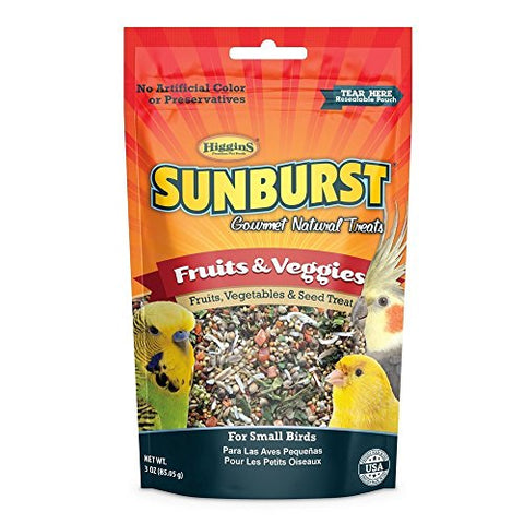 Higgins Sunburst Fruits & Veggies Gourmet Treats for Small Birds (2 Pack)