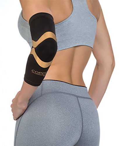 Copper Fit CFPROEL  Pro Series Performance Compression Elbow Sleeve, Black with Copper Trim, Medium