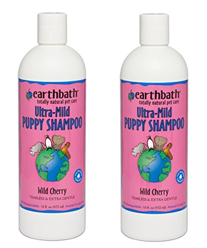 Earthbath Ultra-Mild Tearless Puppy Wild Cherry Shampoo for Sensitive Skin 16 ounce (2 Pack)