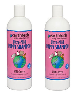 Earthbath Ultra-Mild Tearless Puppy Wild Cherry Shampoo for Sensitive Skin 16 ounce (2 Pack)