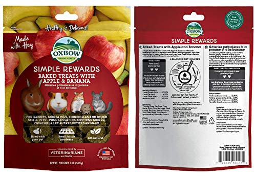 Oxbow Simple Rewards Small Animal Baked Treats (4 Pack), Plus 1 Lava Star