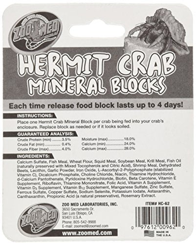 Zoo Med Laboratories SZMHC62 Zoo Hermit Crab Mineral Blocks