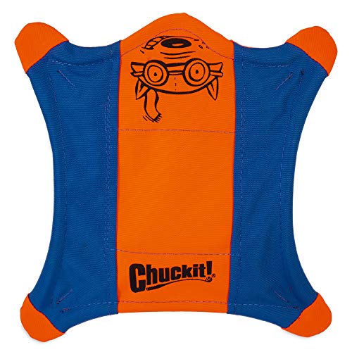 ChuckIt! Flying Squirrel Spinning Dog Toy, Large (Orange/Blue)