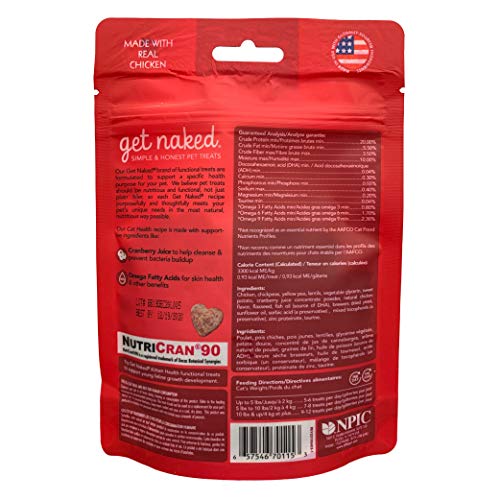 Get Naked Urinary Health Crunchy Treats For Cats, Cranberries, (1 Pouch), 2.5 Oz