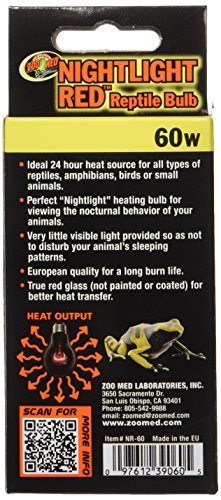 Zoo Med Nightlight Red Reptile Bulb 60 Watts