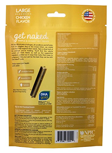 Get Naked Grain Free 1 Pouch 6.6 oz Joint Health Dental Chew Sticks, Large