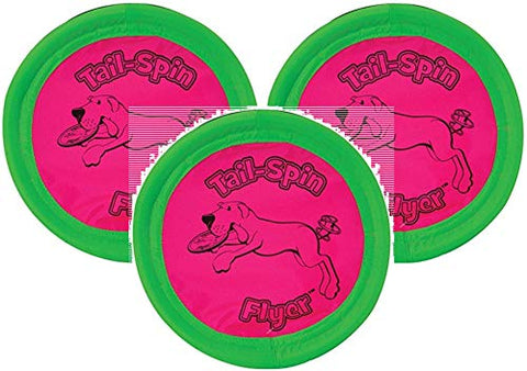 Booda 3 Pack Tail-Spin Flyer Dog Toys, 10-Inch