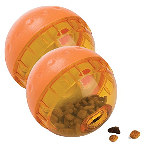 OurPets IQ Treat Ball Interactive Food Dispensing Dog Toy, 4 Inches (2 Pack)(colors may vary)
