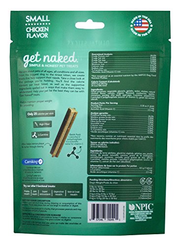 Get Naked Grain Free 1 Pouch 6.2 oz Weight Management Dental Chew Sticks, Small