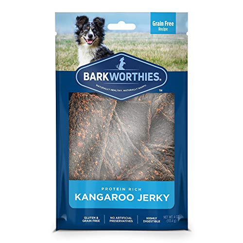 Barkworthies Protein-Rich Kangaroo Jerky Dog Treats (4 oz.) - All-Natural & High-Protein Dog Chews