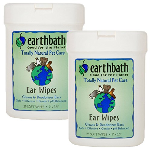 Earthbath Ear Wipes, 25 Wipes (2 Pack)