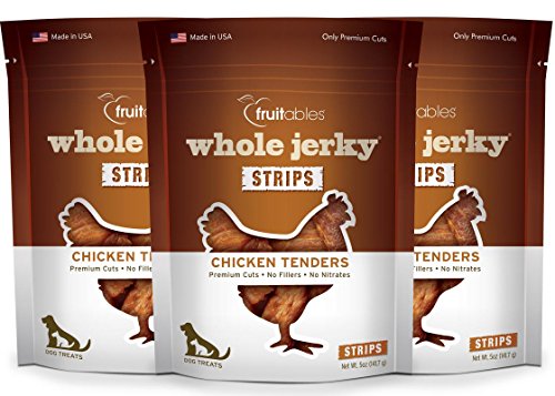 Fruitables Whole Jerky Roasted Chicken Tenders Dog Treats 5 Ounce, Pack of 3