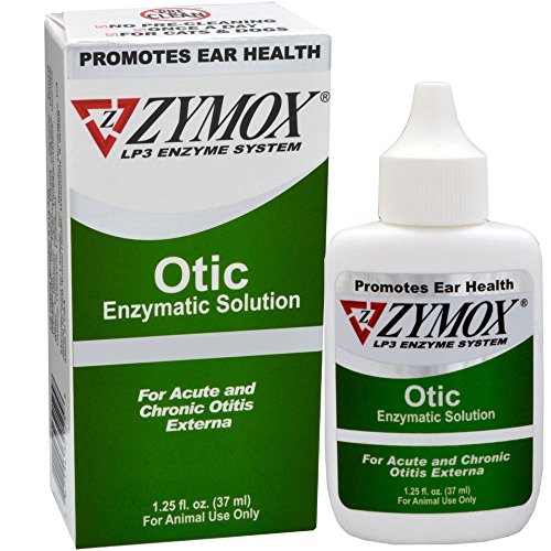 Zymox Otic Enzymatic Ear Solution Hydrocortisone Free for Dogs and Cats 1.25 oz