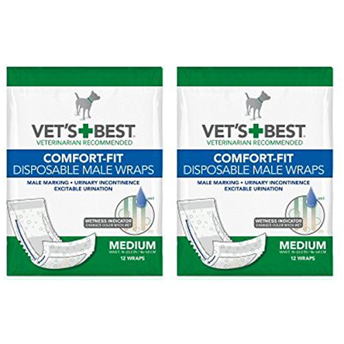 Vet's Best Comfort-Fit Disposable Male Wraps Medium