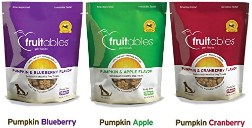Fruitables Pumpkin Dog Treats, Variety Pack of 3